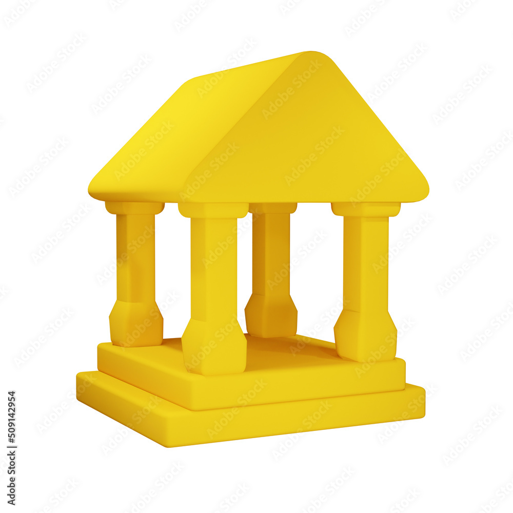 bank building icon business theme 3d illustration bank building icon business theme 3d illustration
