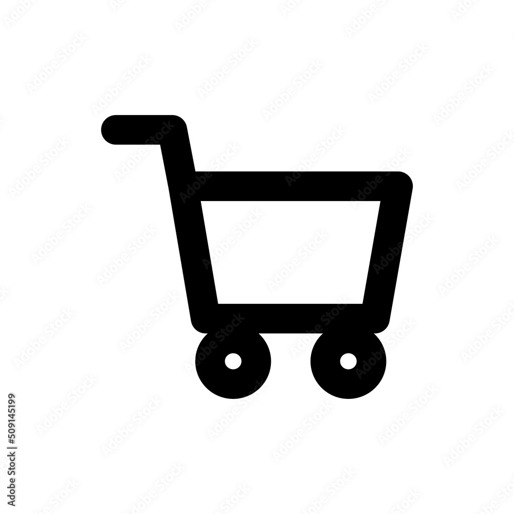 Simple shopping cart icon, Vector outline icon on white background. Simple shopping cart icon, Vector outline icon on white background.