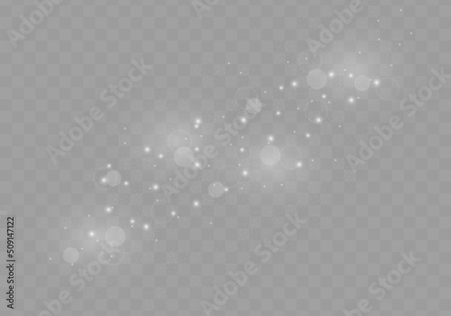 Abstract sparkles isolated on a transparent background. Bokeh lights effect. Vector dust sparks and bright stars shine with special light effect. Christmas sparkling magical. Vector illustration