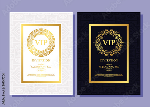 luxury white and black VIP card ornament pattern
