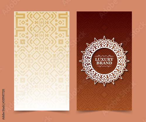 Luxury vintage greeting card with border motif