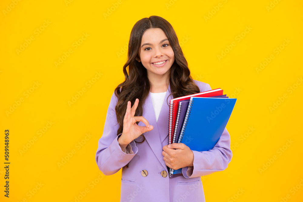 Teenage school girl with books. Schoolgirl student. Teenage school girl with books. Schoolgirl student.