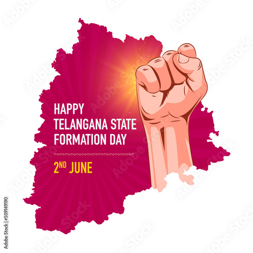 Telangana state formation day celebration - Revolution hand photo