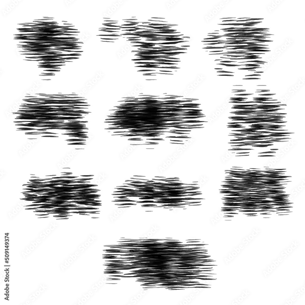 set of black and white strokes set of black and white strokes