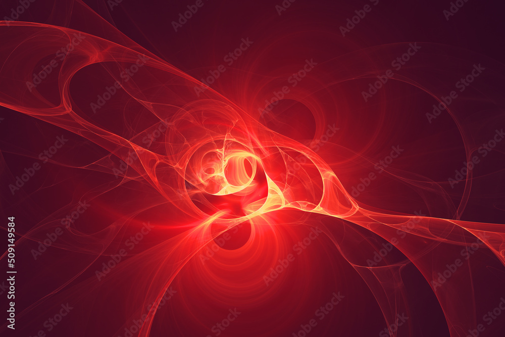 Red dynamic lighting wave 3d rendering in the science and technology style Red dynamic lighting wave 3d rendering in the science and technology style