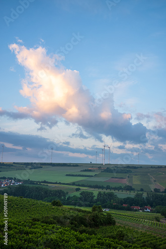 clouds above a wind farm