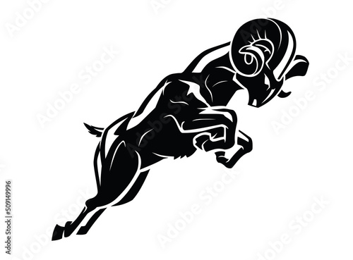 Lunging Attack Ram, Shadowed Illustration