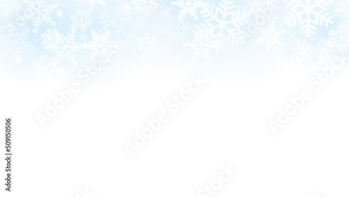 冬のうっすら雪の結晶白背景素材