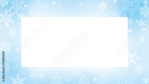 冬のキラキラ雪の結晶フレーム素材