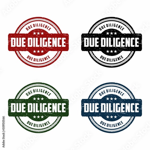 Due diligence grunge rubber stamp on white background, vector illustration