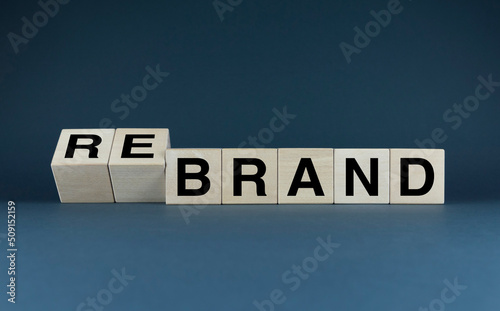 Brand or Rebrand. The cubes form the choice words Brand or Rebrand. photo