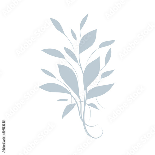 Vector element with leaves. Leaves silhouette.Vector illustration