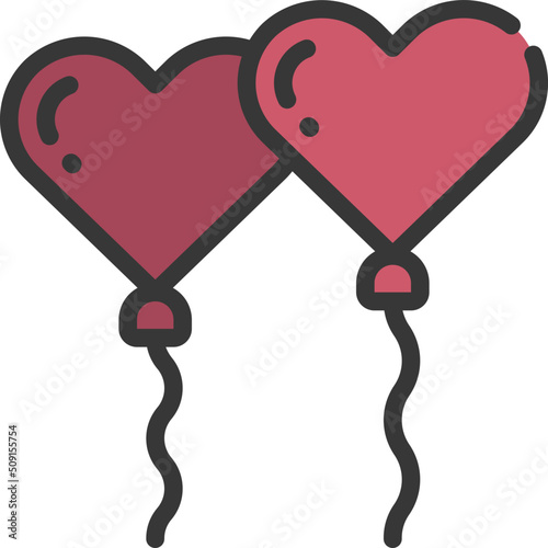 Heart Balloons Icon