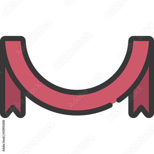 Semi Circle Ribbon Icon