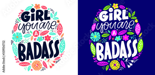 Inspitarion hand drawn doodle lettering postcard about life. Lettering art for t-shirt design. Greeting card design.