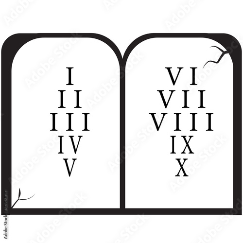 stone tablets icon on white background. ten commandments bible story sign. tablets of the Law symbol. flat style.