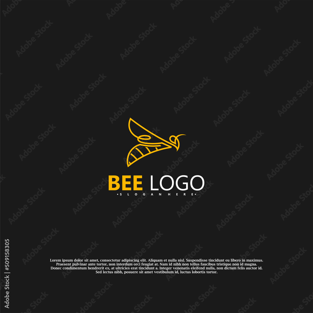 Bee logo icon vector illustration design. Bee animal logo modern concept Bee logo icon vector illustration design. Bee animal logo modern concept