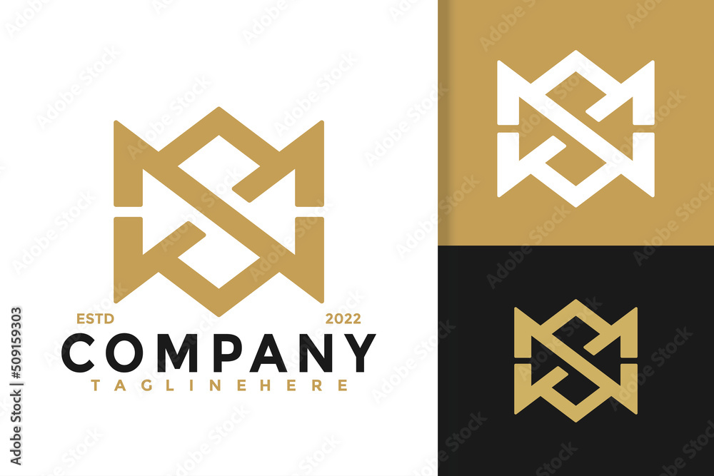 Letter MS Golden Crown Logo Design Vector Template Letter MS Golden Crown Logo Design Vector Template