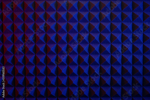 Acoustic soundproof foam wall background texture. Material for record studio room