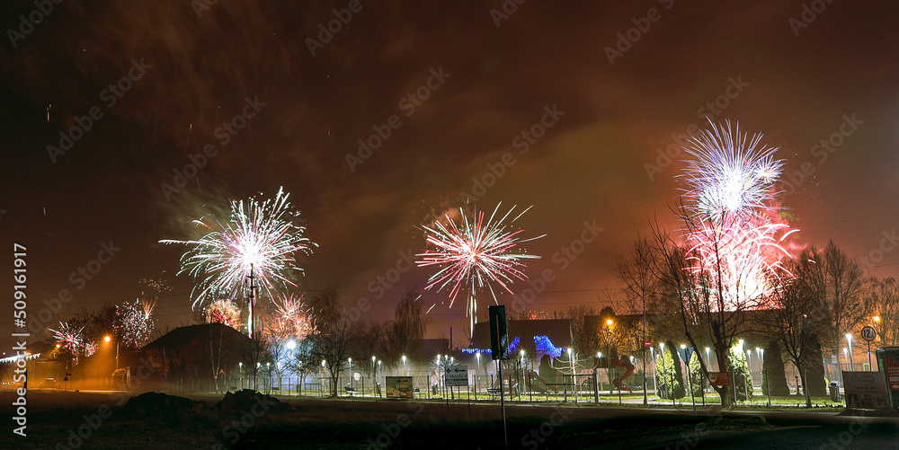 Obraz premium fireworks over the city