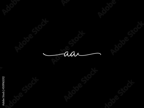 Signature AA Logo Icon, Letter Aa a a Signature Logo Image Vector Art For A Fashion Business