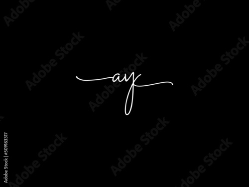 Signature AY Logo Icon, Letter Ay ya Signature Logo Image Vector Art For A Fashion Business