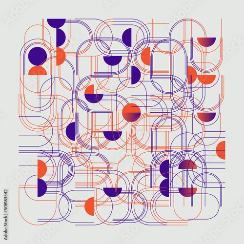 Abstract Vector Pattern Graphics Made With Various Geometric Shapes and Elements