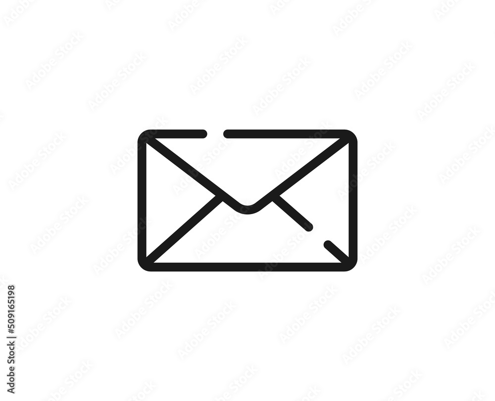 Mail line icon on white background Mail line icon on white background