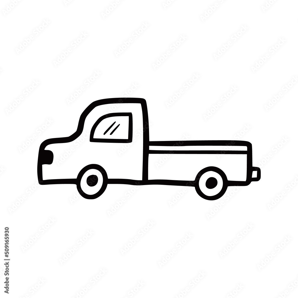 Truck car. Doodle sketch scribble style. Hand drawn funny truck vector illustration. Truck car. Doodle sketch scribble style. Hand drawn funny truck vector illustration.
