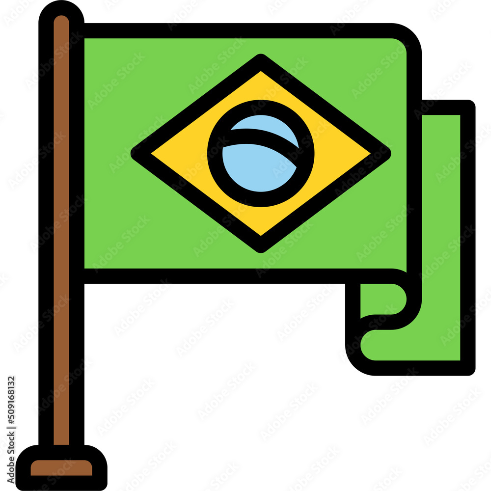 Flag of Brazil icon, Festa junina related vector Flag of Brazil icon, Festa junina related vector
