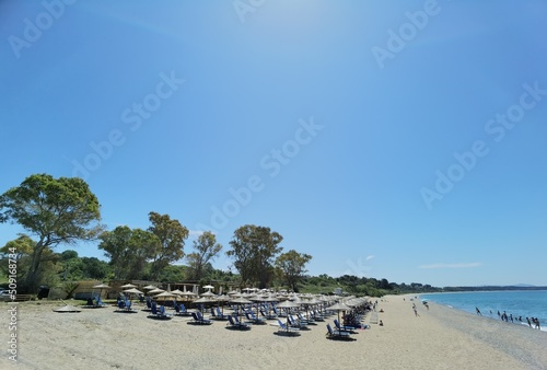 Fototapeta Naklejka Na Ścianę i Meble -  sea beach in monolithi , preveza perfecture greece summer tourist resort