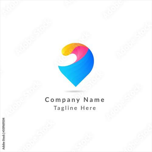Modern D Letter Location Abstract Branding Identity logo design vector Template	
