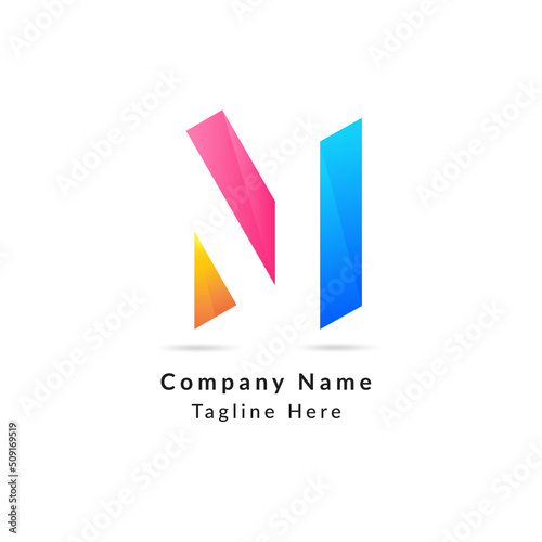 Modern N Letter Abstract Branding Identity logo design vector Template	