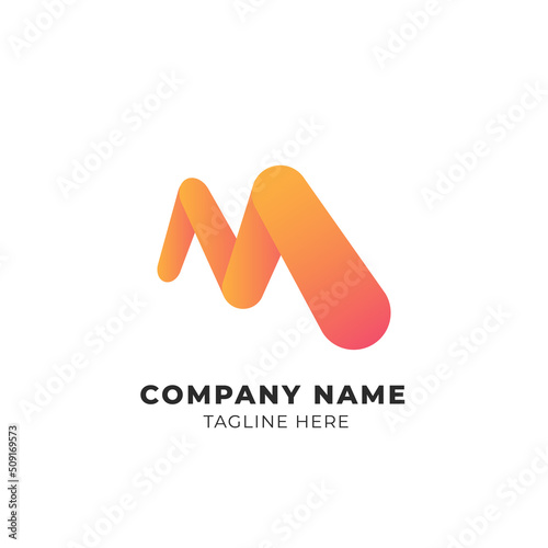 Modern M Letter Branding Identity logo design vector Template	
