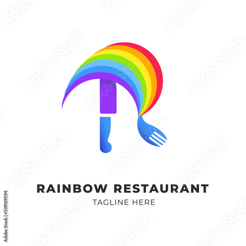 Modern R Letter Restaurant Branding Identity logo design vector Template	
