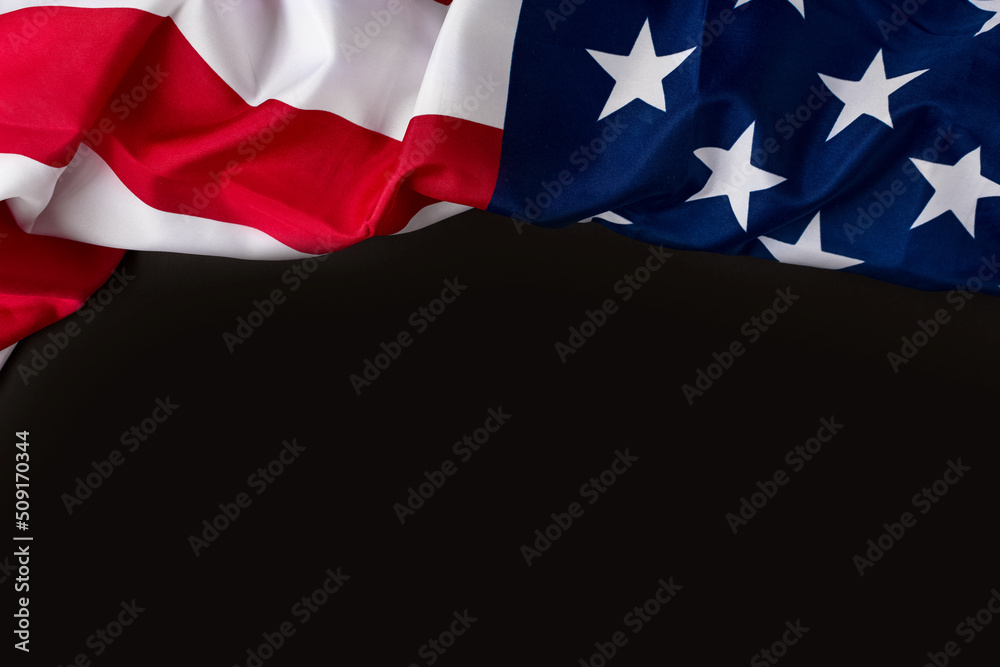 American Flag close up on black background for Memorial Day or 4th of July.  Flag Day. National patriotic holiday. Greeting card or banner for website  or store sale. Stock Photo | Adobe