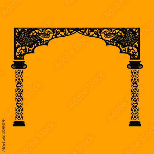 Mandir CNC Vector Cutting Patterns for CNC Laser, Router, Plasma, Water jet, Plotter. Used for 4x8 Sheets MDF, METAL, JAALI, PVC, Plywood, ACP, and Acrylic. om mantra
