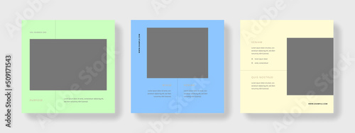House selling templates for social media posts. Real estate agency square graphic layout with pastel accent
