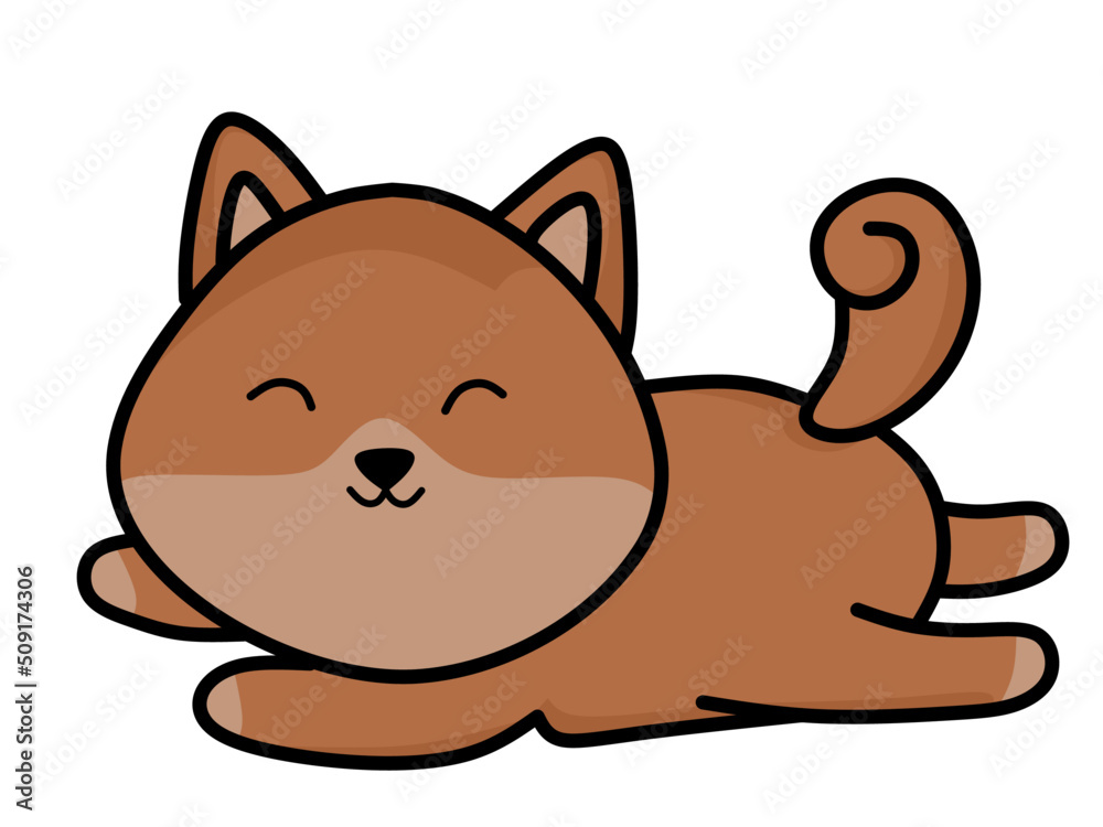 Kawaii dog cartoon character vector