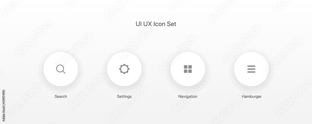 UI UX icon set. Search, setting, navigation, hamburger menu icon. Trendy Flat style for graphic design, UI, UX. Mobile application icon set. UI UX icon set. Search, setting, navigation, hamburger menu icon. Trendy Flat style for graphic design, UI, UX. Mobile application icon set.