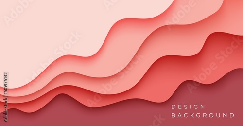 Multi layers brown dark texture 3D papercut layers in gradient vector banner. Abstract paper cut art background design for website template. Topography map concept or smooth origami paper cut