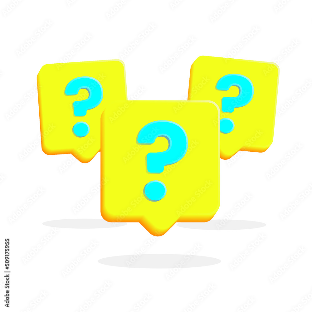 Obraz premium question mark bubble box 3d vector icon