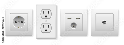 White wall sockets