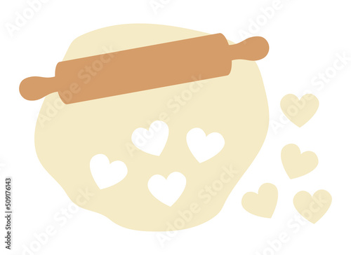 Rolled cookie dough vector illustration
