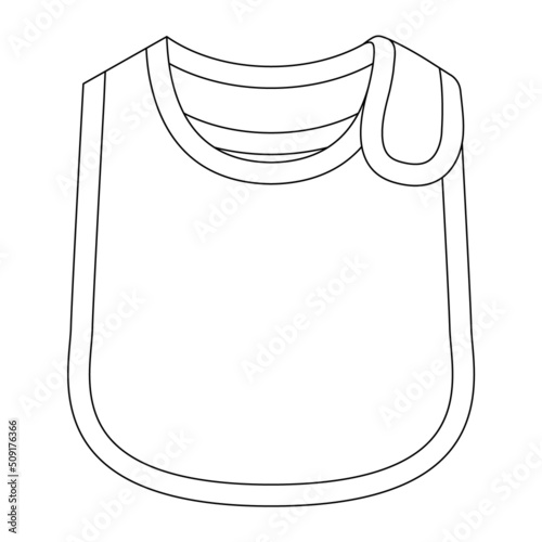 White Baby Bib Template On White Background, Vector File.