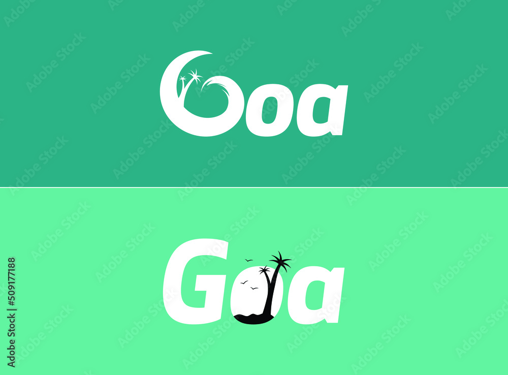 Goa. Goa city conceptual logo. Vector logotype - obrazy, fototapety, plakaty 