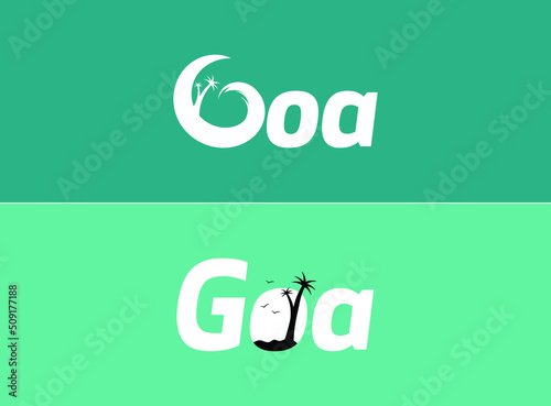 Goa. Goa city conceptual logo. Vector logotype