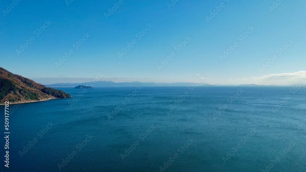 琵琶湖上空からの眺め