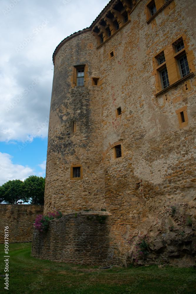 Chateau in the country side of Lyon France during the dpring Chateau in the country side of Lyon France during the dpring