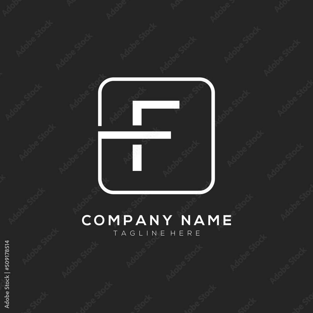 Initial F logo design vector dark concept with white square element. F letter logo design. Initial F logo design vector dark concept with white square element. F letter logo design.